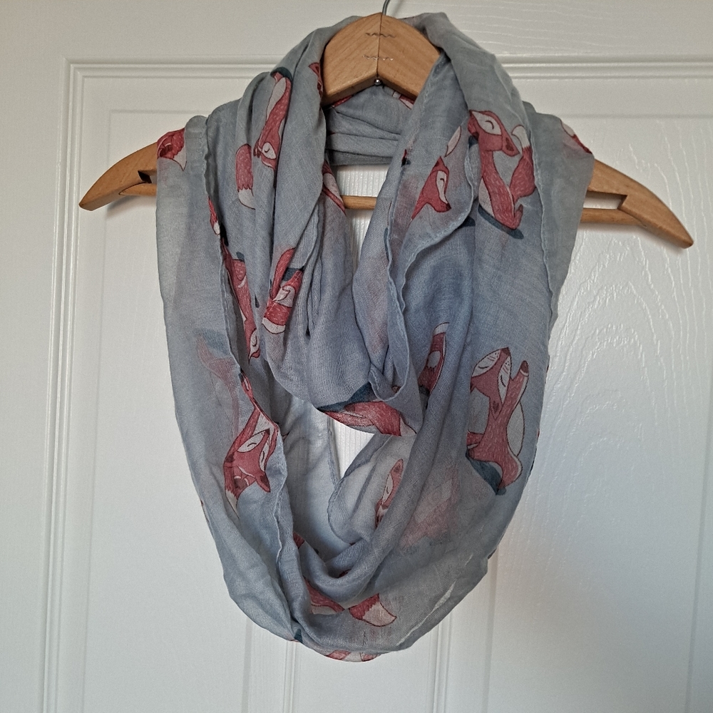 Lightweight Infinity Scarf, Fox in Yoga Poses